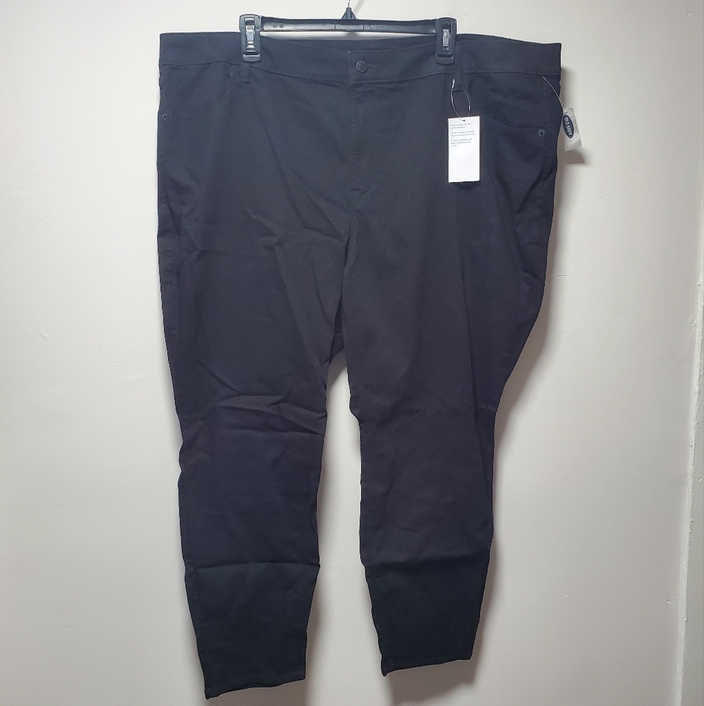 NWT Old Navy Black Super Skinny Jeans Size 26 Plus Short Casual Denim